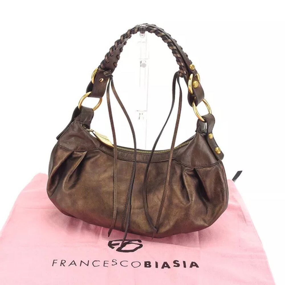 Francesco Biasia Shoulder bag Brown Gold Woman
